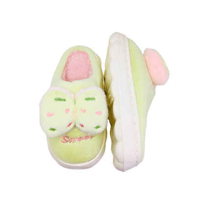 Pantuflas Lazo Con Felpa Interior Dama Cómodas Y Calentitas Verde