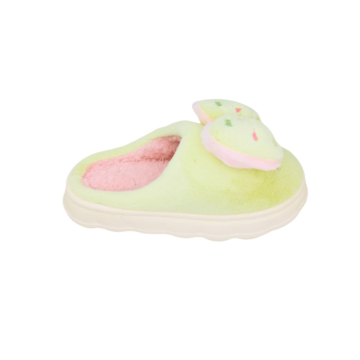 Pantuflas Lazo Con Felpa Interior Dama Cómodas Y Calentitas Verde