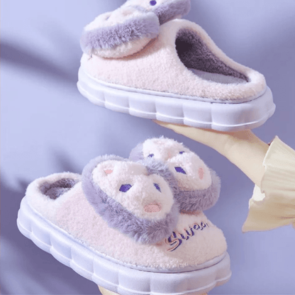 Pantuflas Lazo Con Felpa Interior Dama Cómodas Y Calentitas Rosa