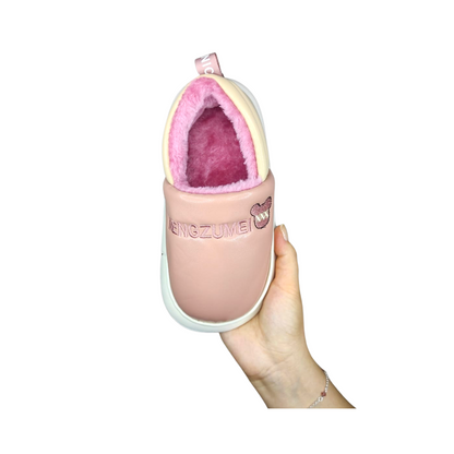 Pantuflas Niños Calentitas Con Chiporro De Invierno Rosa