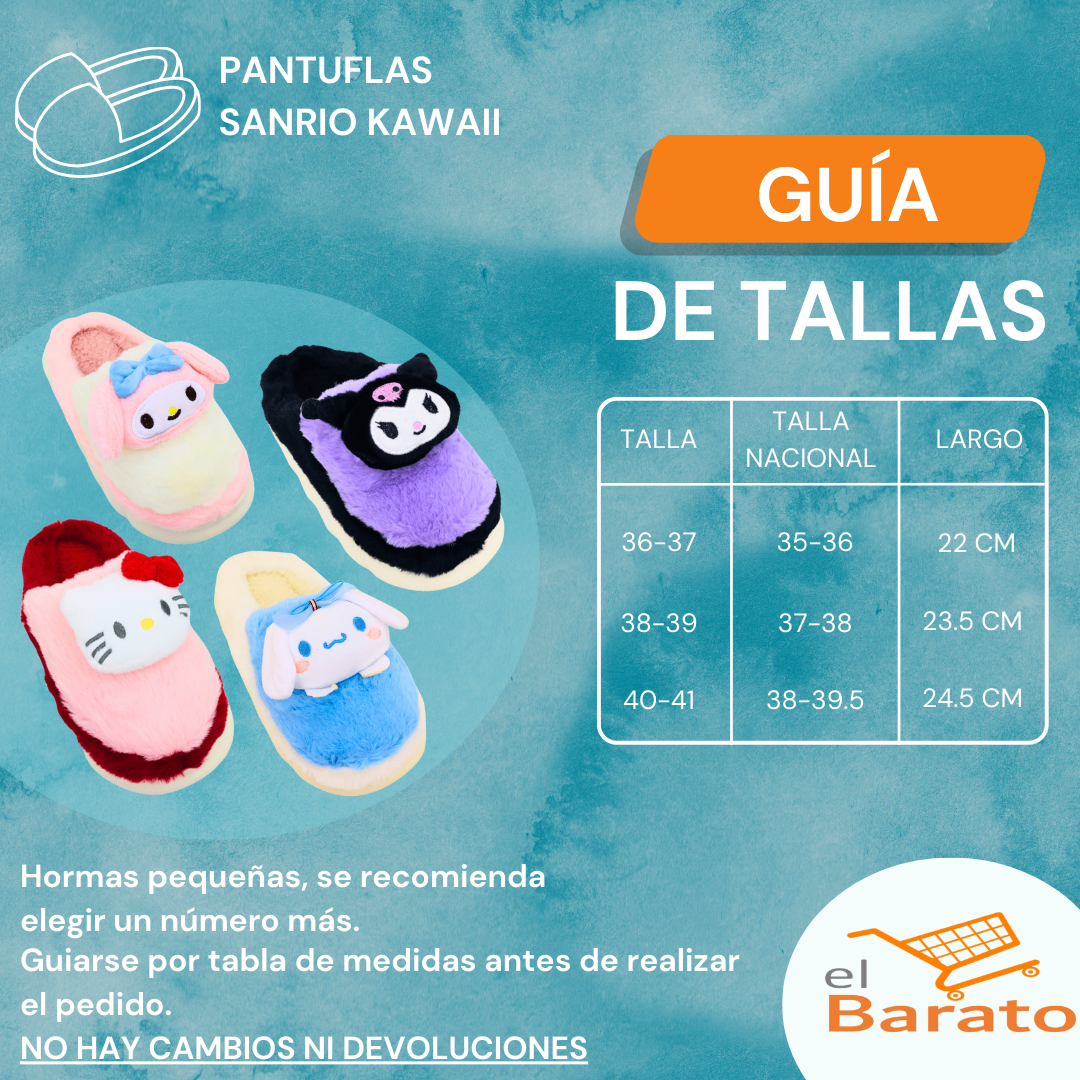 Pantuflas Sanrio Calzado Mujer Kawaii Hello Kitty