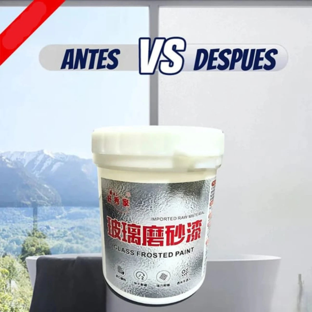Pintura Esmerilada Para Vidrios 300g + Brocha