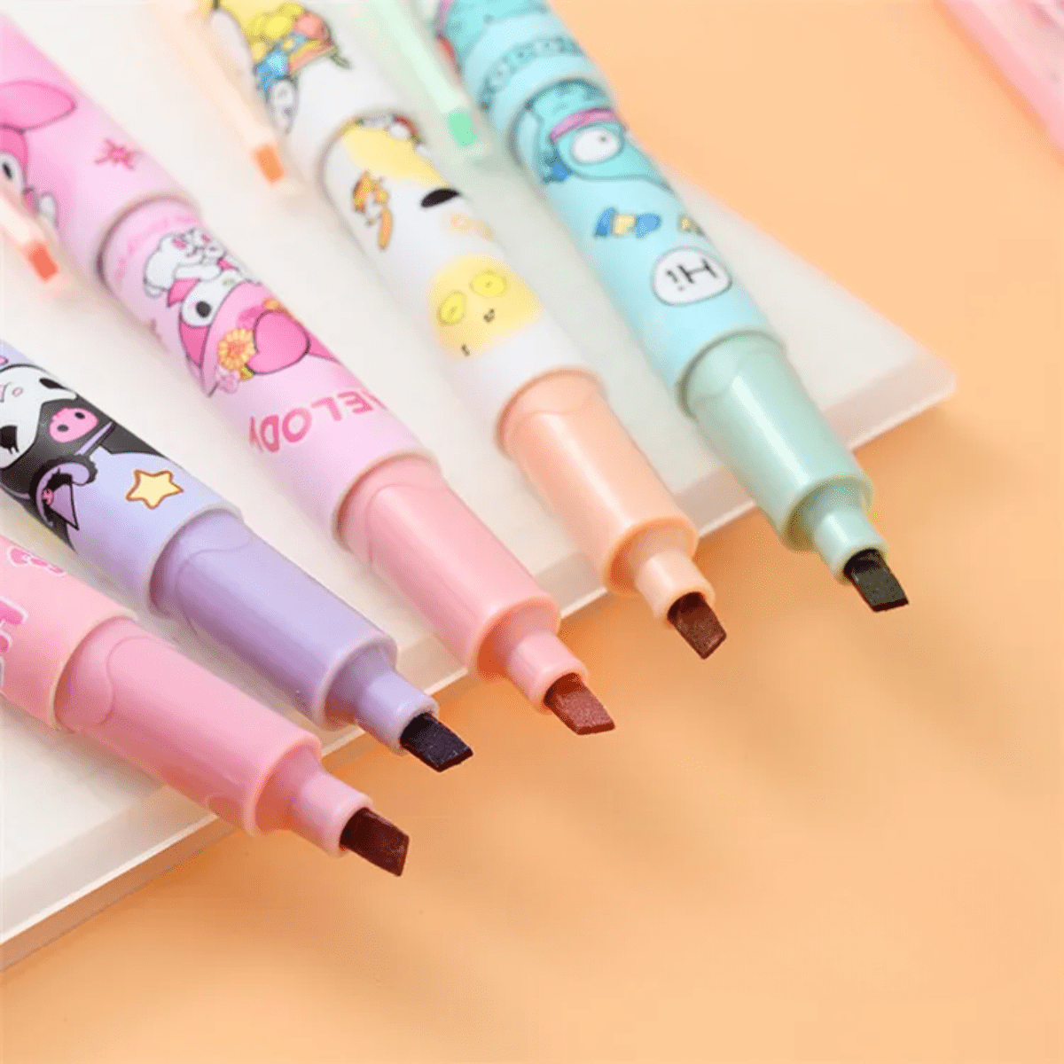 Set De 6 Destacadores Sanrio Plumones Kawaii