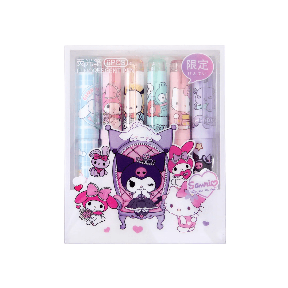 Set De 6 Destacadores Sanrio Plumones Kawaii