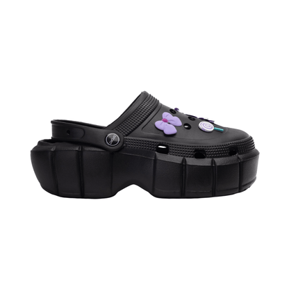 Sandalias Crocs Con Plataforma De Mujer Tendencia Charms Conejito Negra