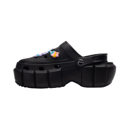 Sandalias Crocs Con Plataforma De Mujer Tendencia Charms Conejito Negra