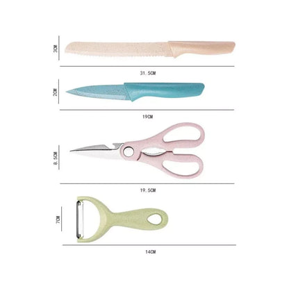 Set De Cuchillos Cocina 6 Piezas Acero Inoxidable Hogar Multicolor