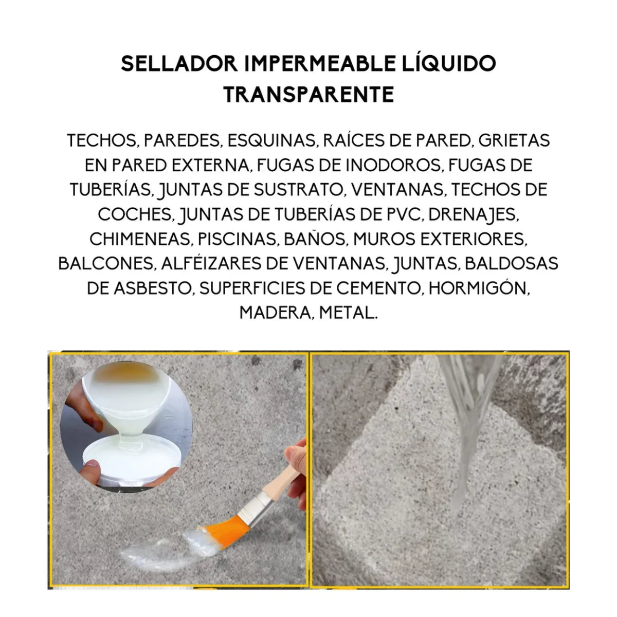 Sellador Tapagotera Impermeable Líquido 300g Techo Fugas Transparente