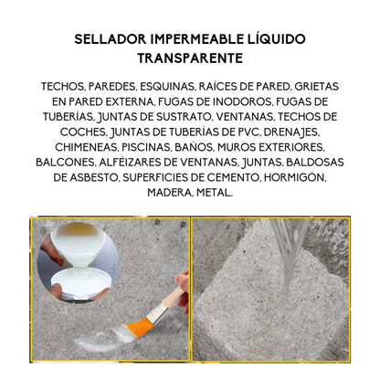Sellador Tapagotera Impermeable Líquido 300g Techo Fugas Transparente