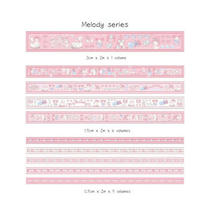 Washi Tape My Melody 10 Stickers Cinta Adhesiva Sanrio Kawaii