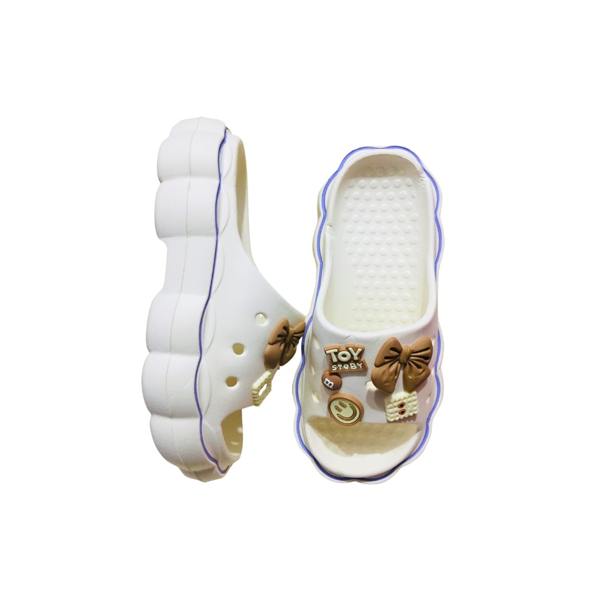 Sandalias Crocs Toy Charms Blanca Calzado Para Dama Plataforma Gruesa