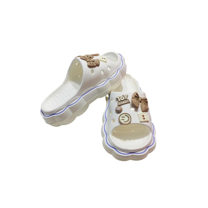 Sandalias Crocs Toy Charms Blanca Calzado Para Dama Plataforma Gruesa