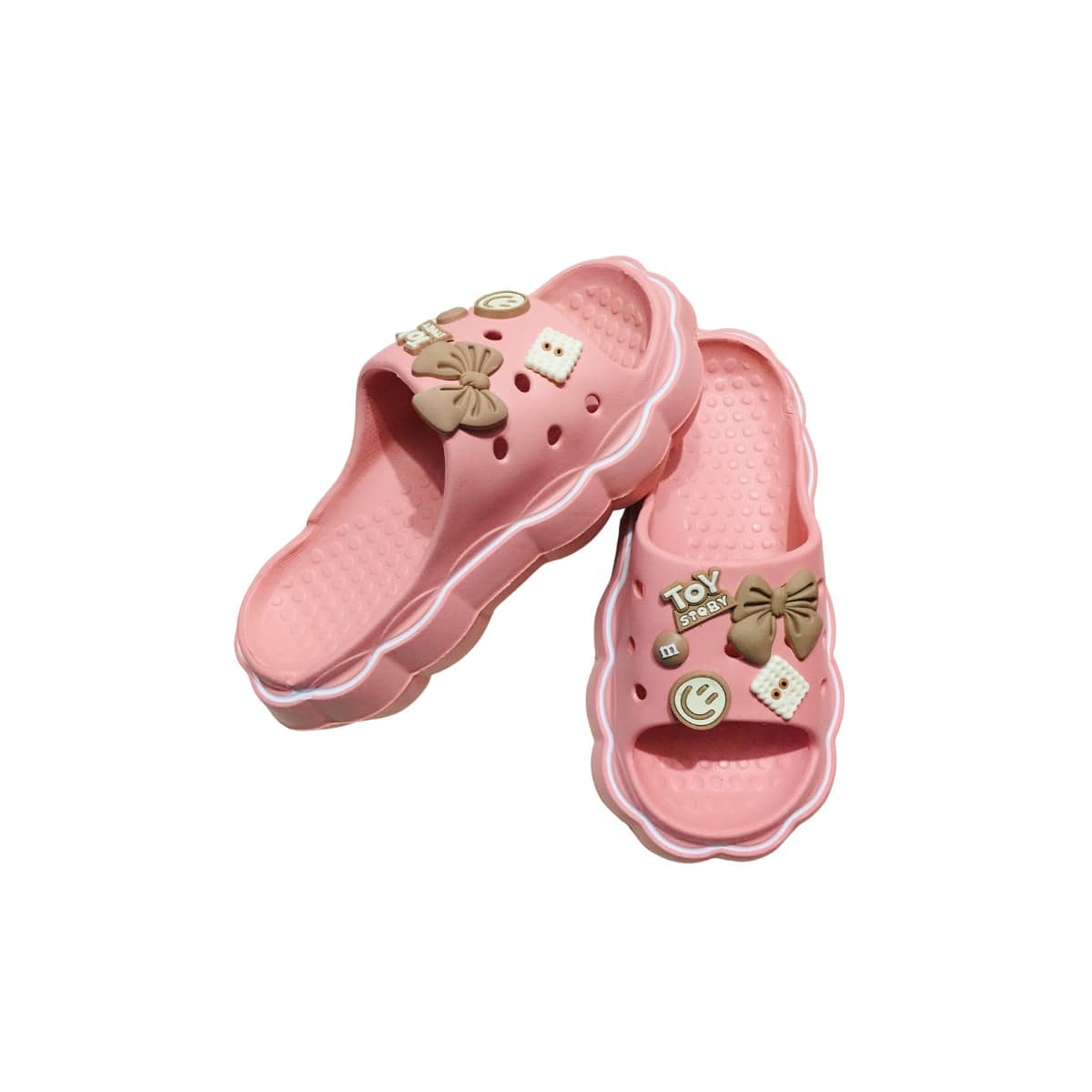 Sandalias Crocs Toy Charms Rosa Calzado Para Dama Plataforma Gruesa