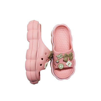 Sandalias Crocs Toy Charms Rosa Calzado Para Dama Plataforma Gruesa