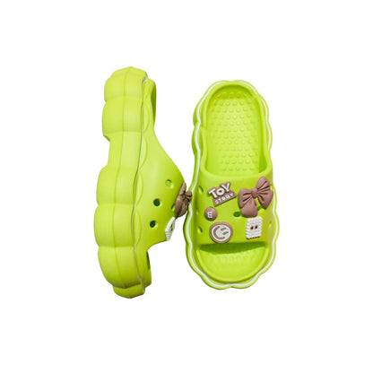 Sandalias Crocs Toy Charms Verde Calzado Para Dama Plataforma Gruesa