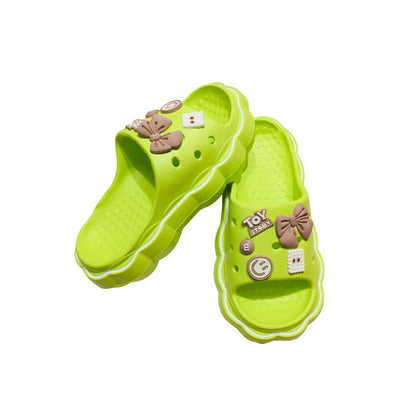 Sandalias Crocs Toy Charms Verde Calzado Para Dama Plataforma Gruesa