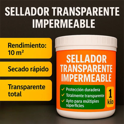 Sellador Transparente Impermeable 1 kg + Brocha