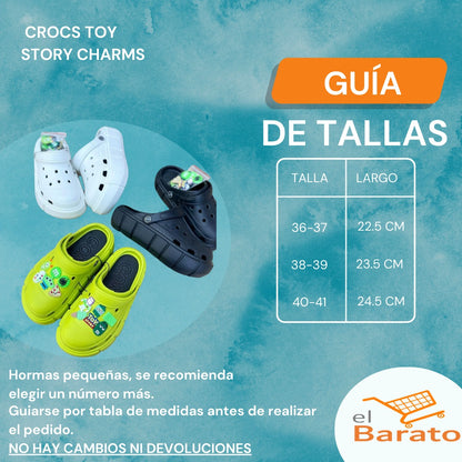 Sandalias Crocs Charm Toy Story Calzado Mujer Verde