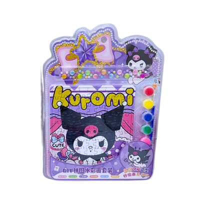 Set Rompecabezas Acuarela Stickers Hello Kitty Kuromi Sanrio